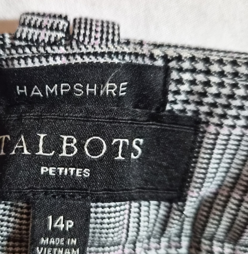 Talbots Petite 14P Hampshire Suit Set - Grey Glen Plaid with Red Windowpane - Picture 10 of 16